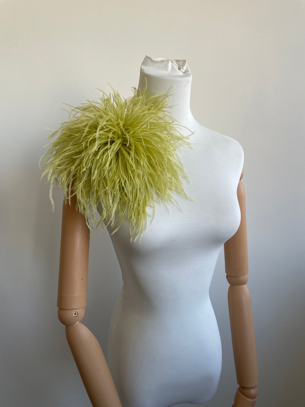 Luxury Mustard Yellow Ostrich Feather Brooch