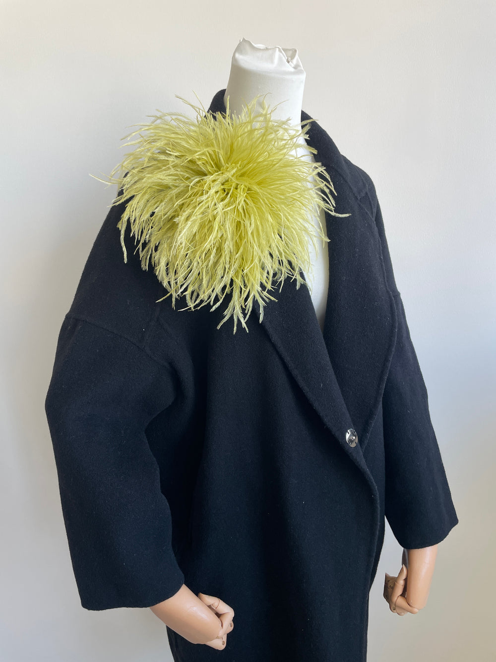 Luxury Mustard Yellow Ostrich Feather Brooch