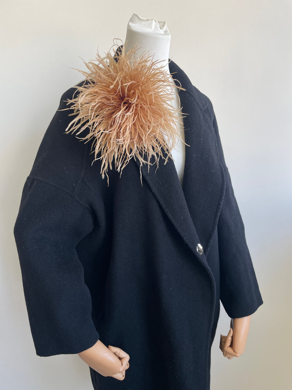 Luxury Champagne Ostrich Feather Brooch