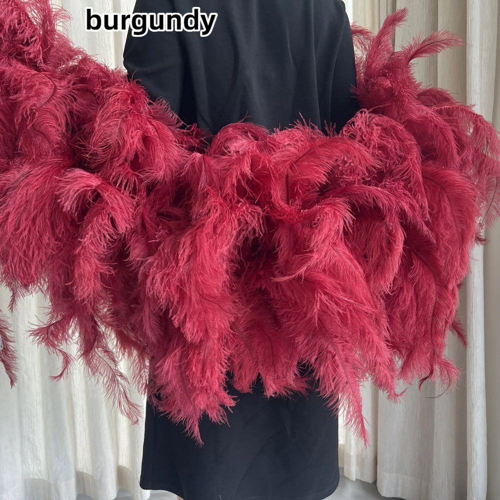 Burgundy Whole Feather Shawl