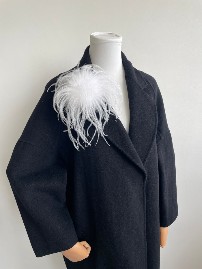 White Marabou Feather Brooch
