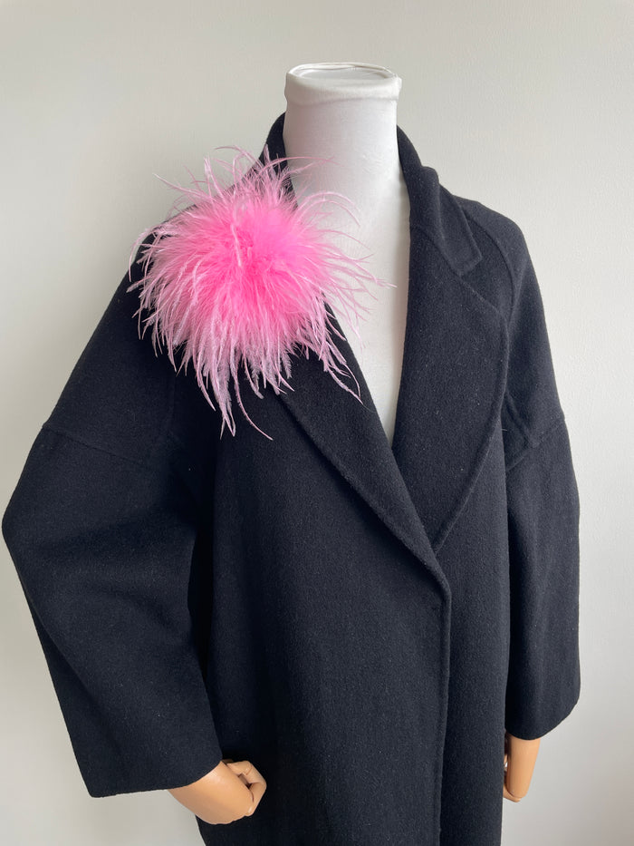 Pink Marabou Feather Brooch