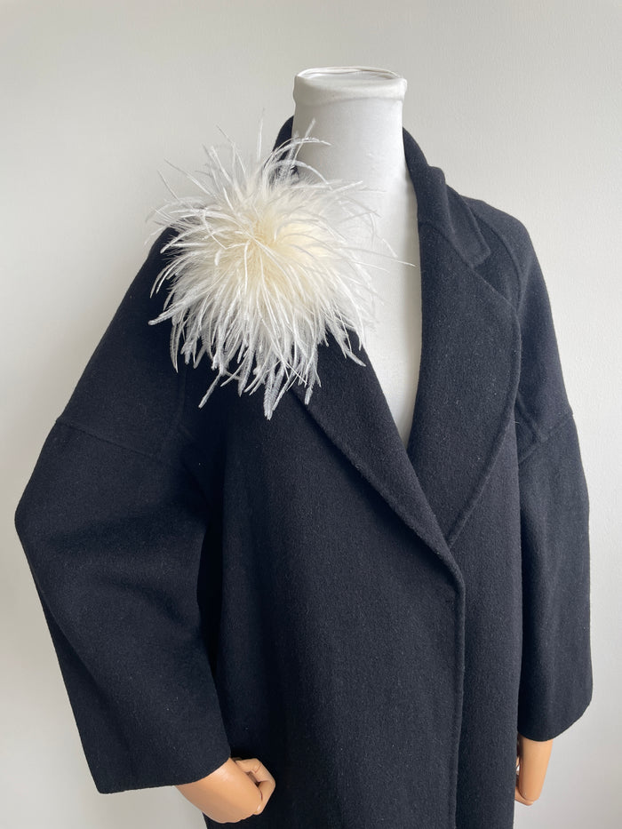 Apricot Marabou Feather Brooch