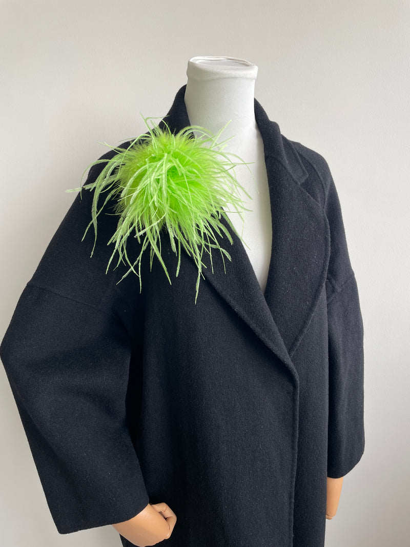 Apple Green Marabou Feather Brooch