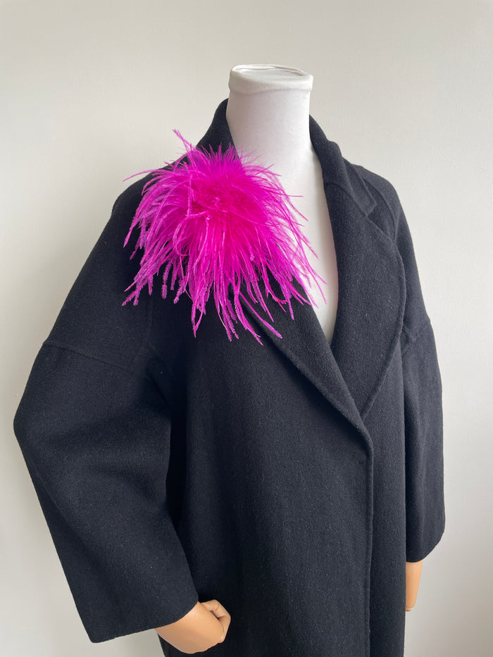 Rose Marabou Feather Brooch