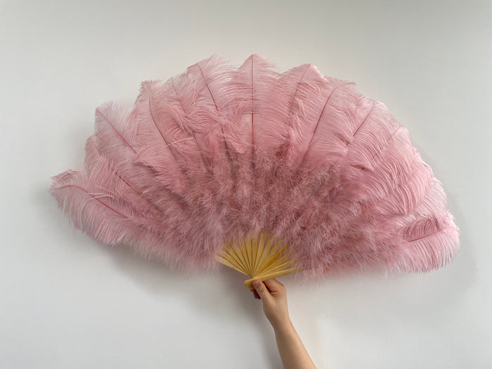 Dusty Pink Ostrich Feather Fan