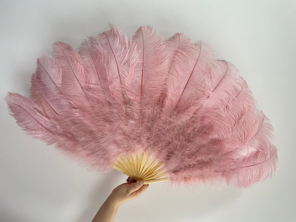 Dusty Pink Ostrich Feather Fan