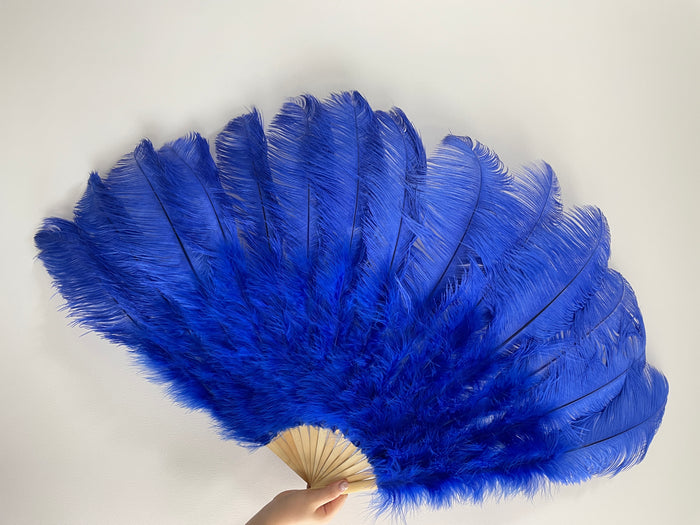 Royal Blue Ostrich Feather Fan