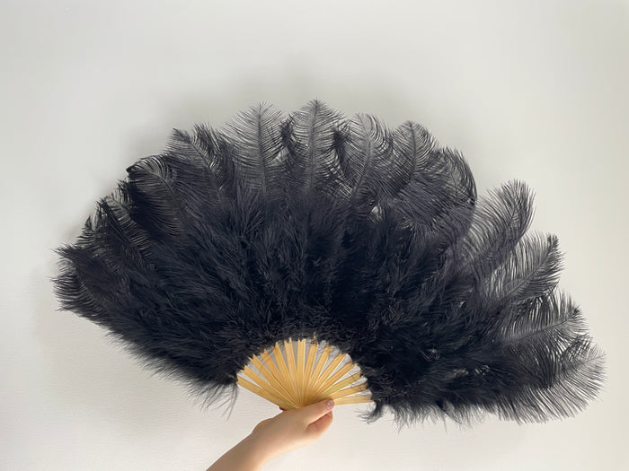 Black Ostrich Feather Fan