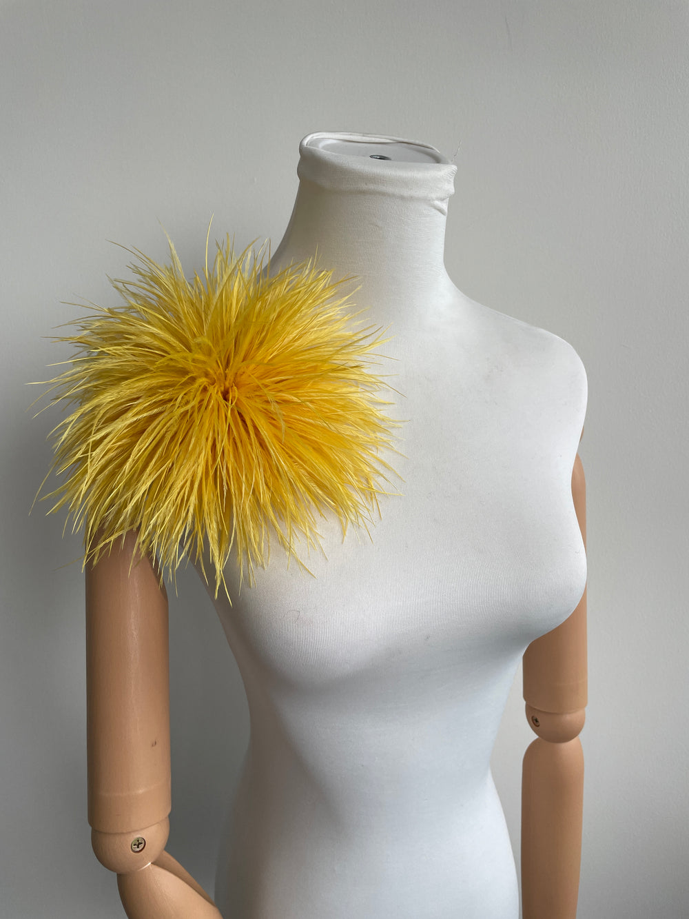 Gold Ostrich Feather Brooch