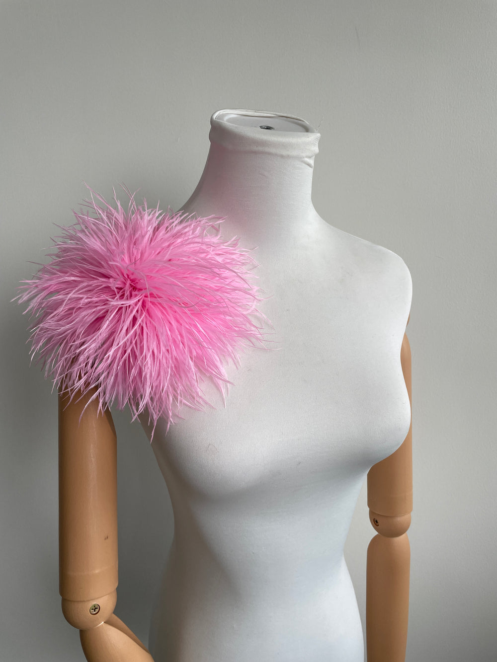 Pink Ostrich Feather Brooch