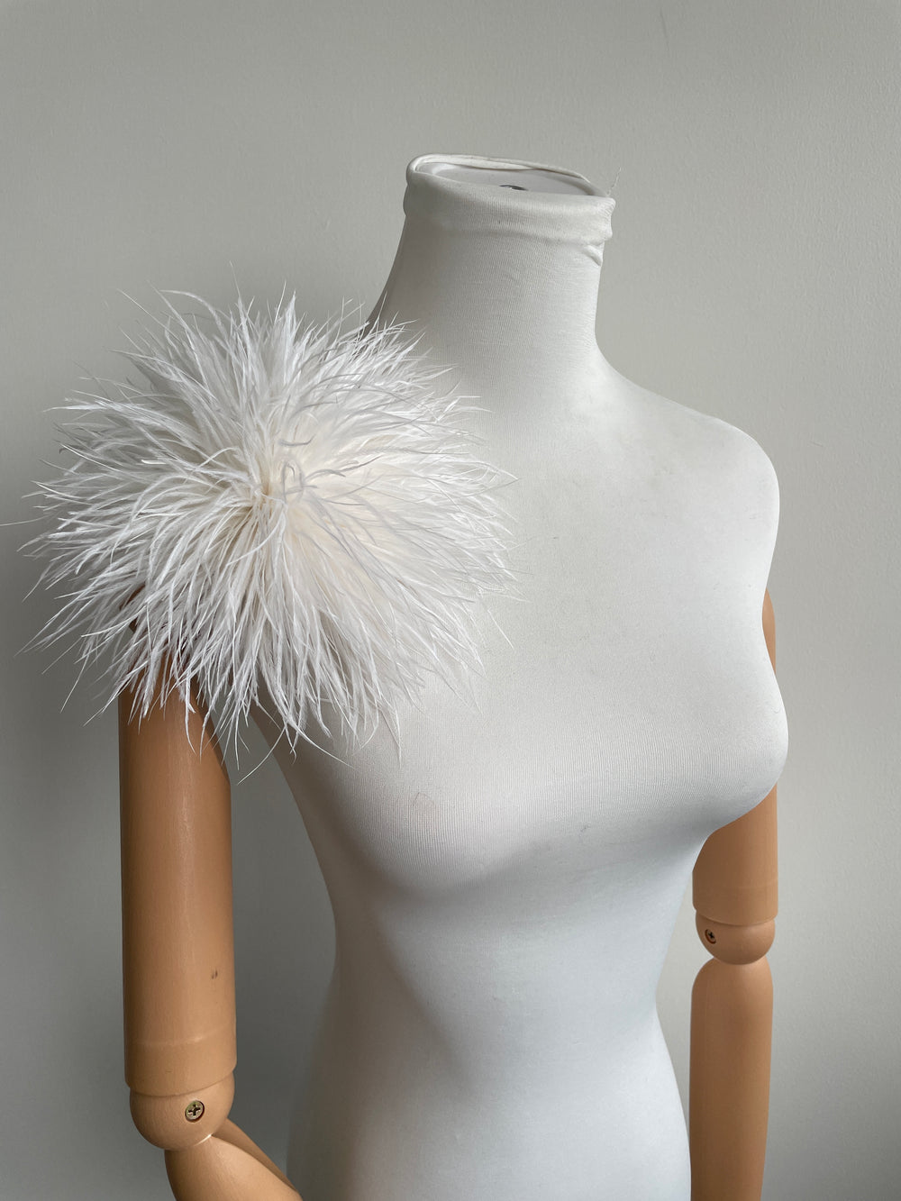 White Ostrich Feather Brooch