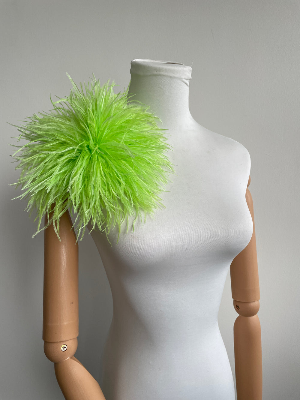 Apple Green Ostrich Feather Brooch