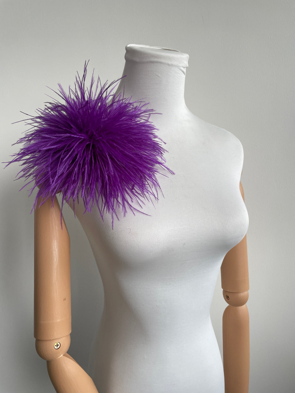 Purple Ostrich Feather Brooch