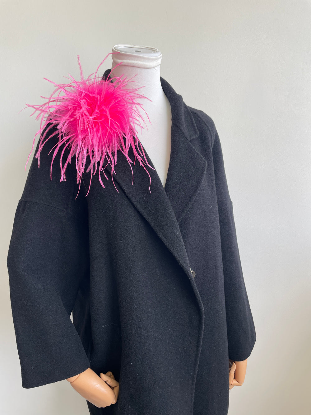 Hot Pink Marabou Feather Brooch