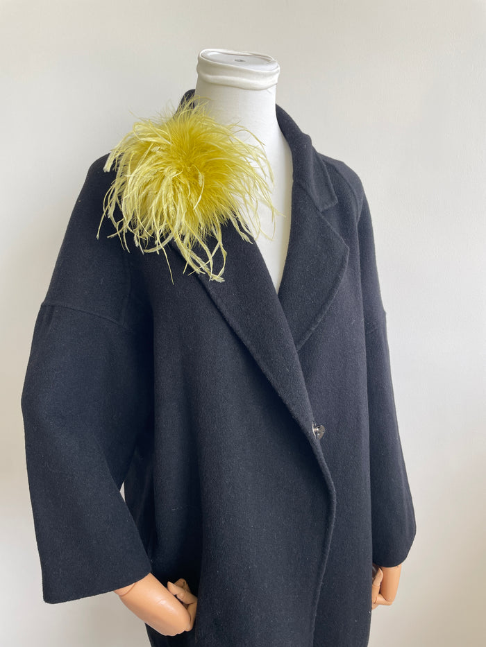 Mustard Yellow Marabou Feather Brooch