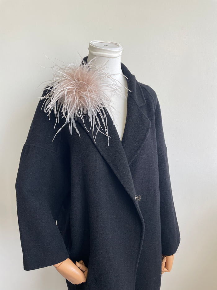 Mauve Pink Marabou Feather Brooch