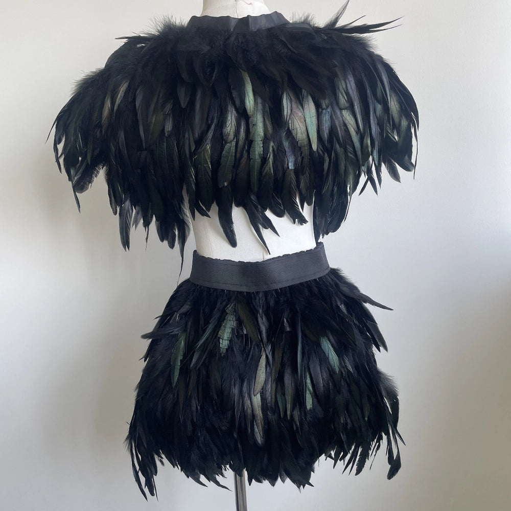 Black  feather set