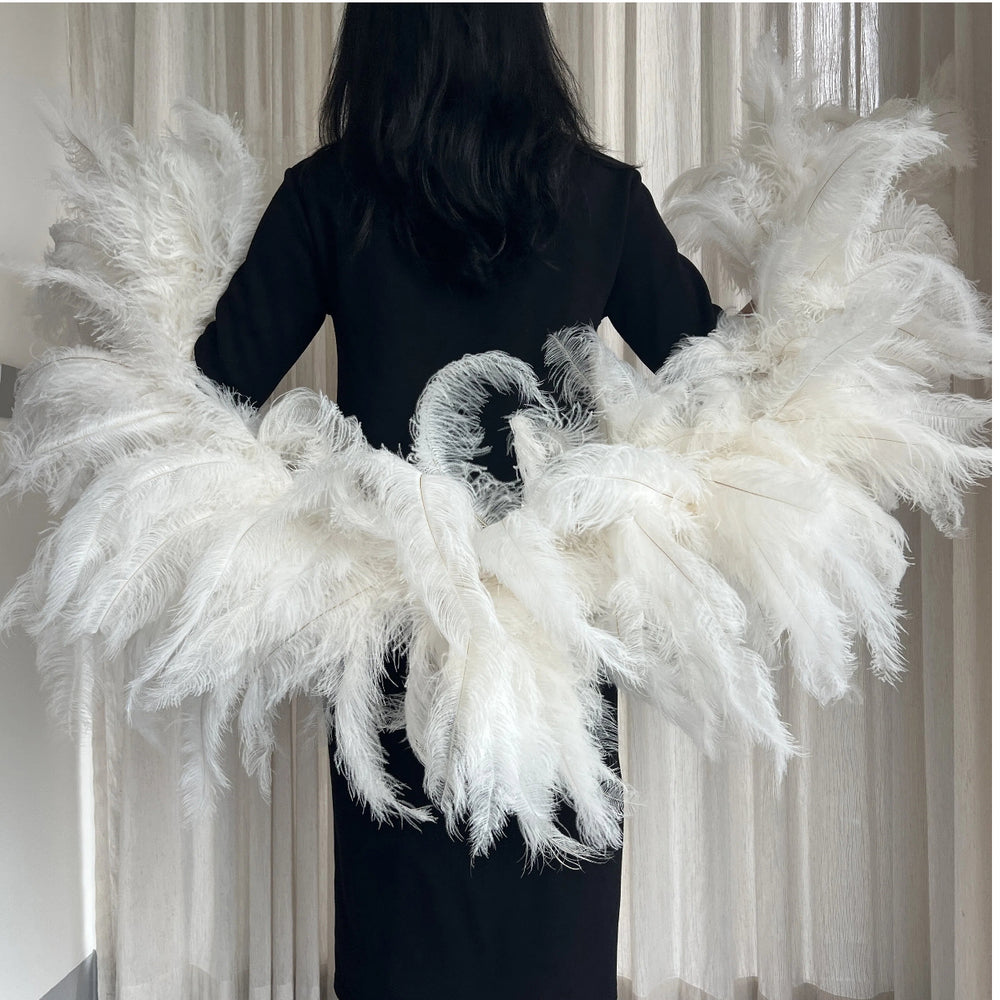 White Whole Feather Shawl