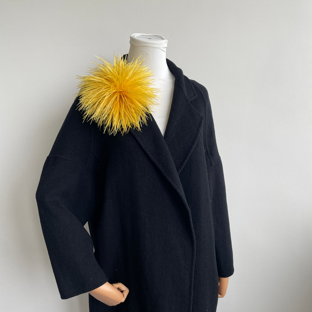 Gold Ostrich Feather Brooch