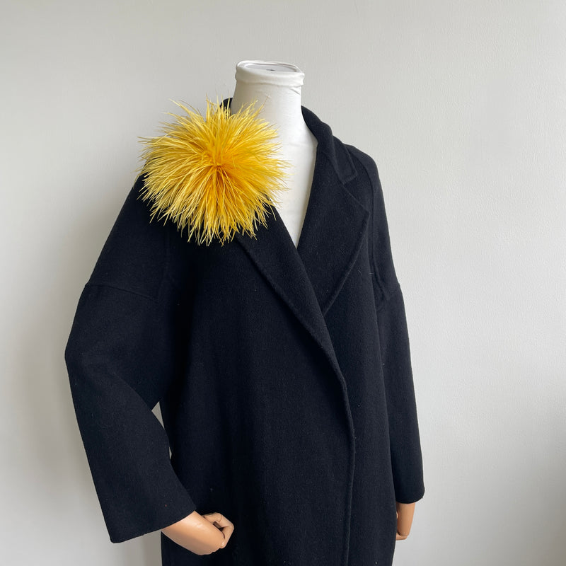 Gold Ostrich Feather Brooch