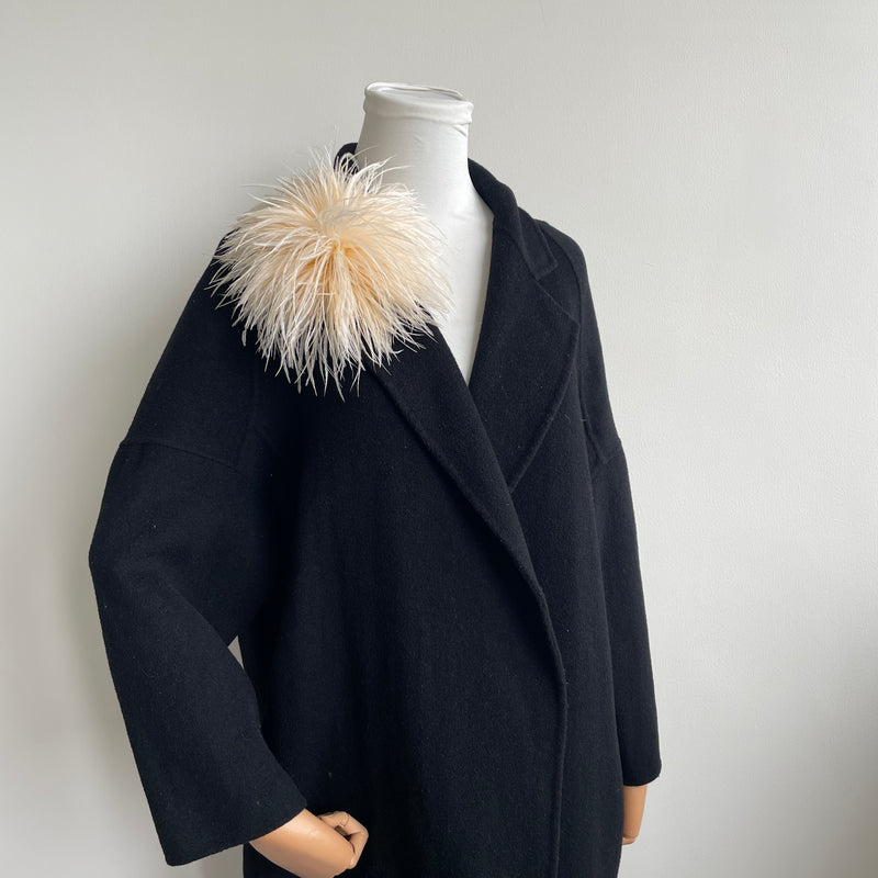 Champagne Ostrich Feather Brooch