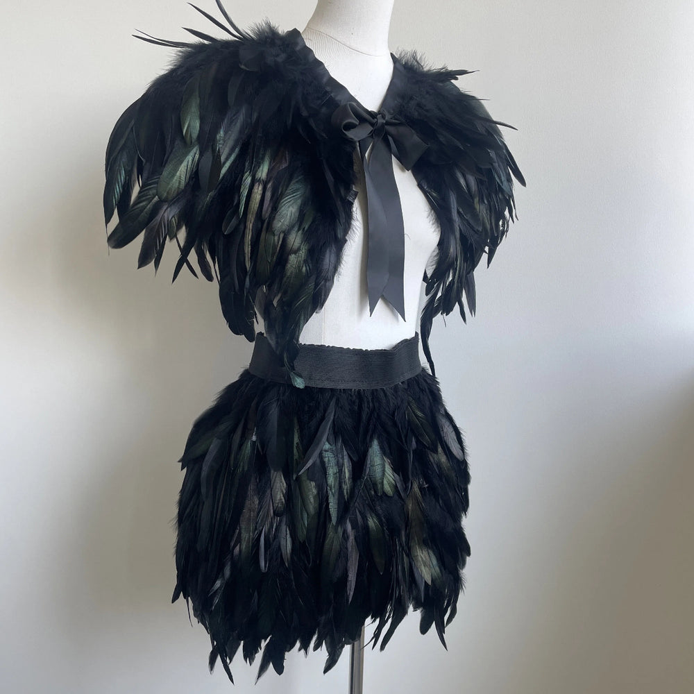 Black  feather set
