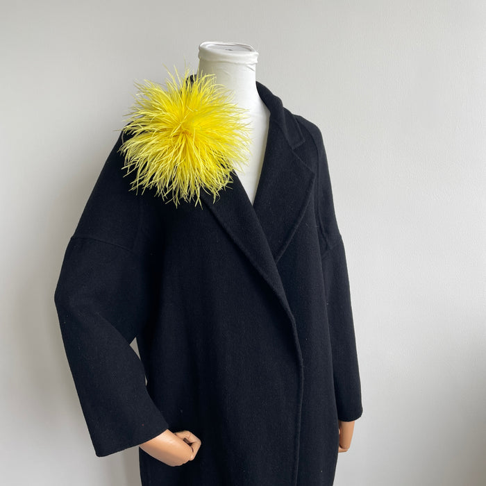 Yellow Ostrich Feather Brooch