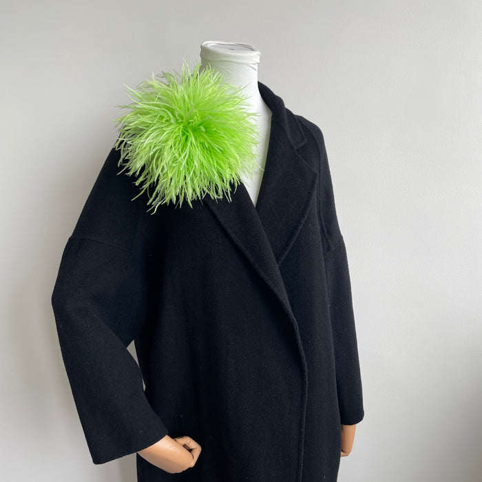Apple Green Ostrich Feather Brooch