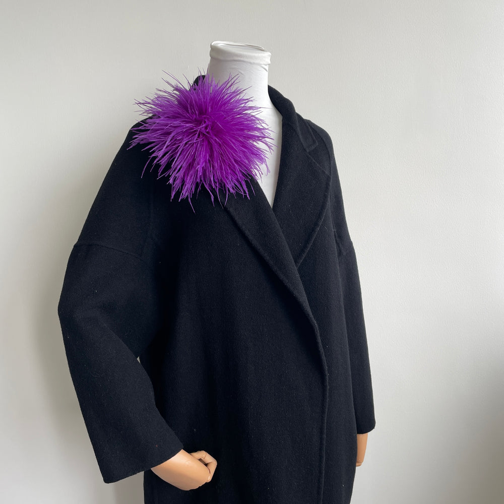 Purple Ostrich Feather Brooch