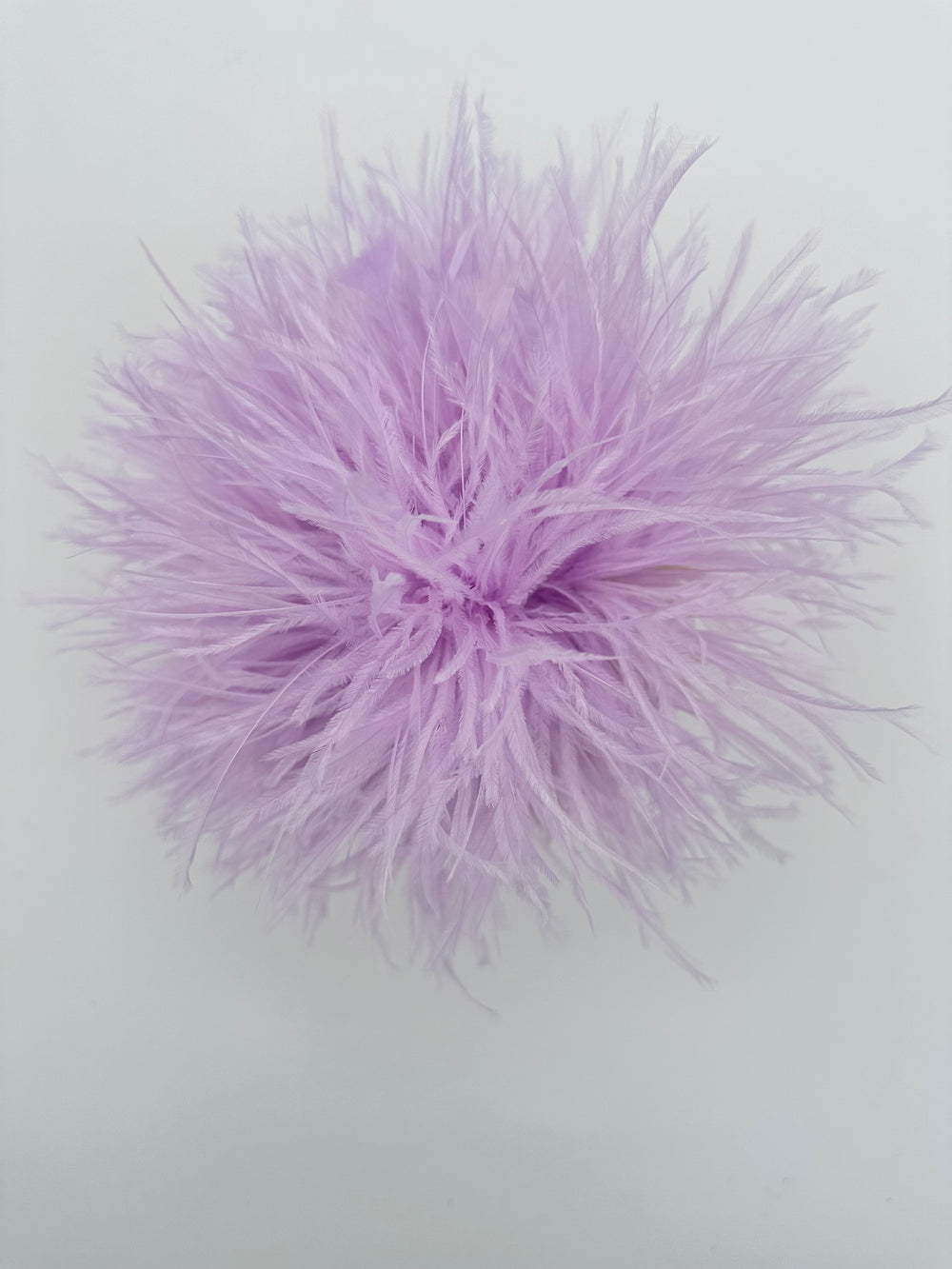 Light Purple Ostrich Feather Brooch with Triangle Feather Accents