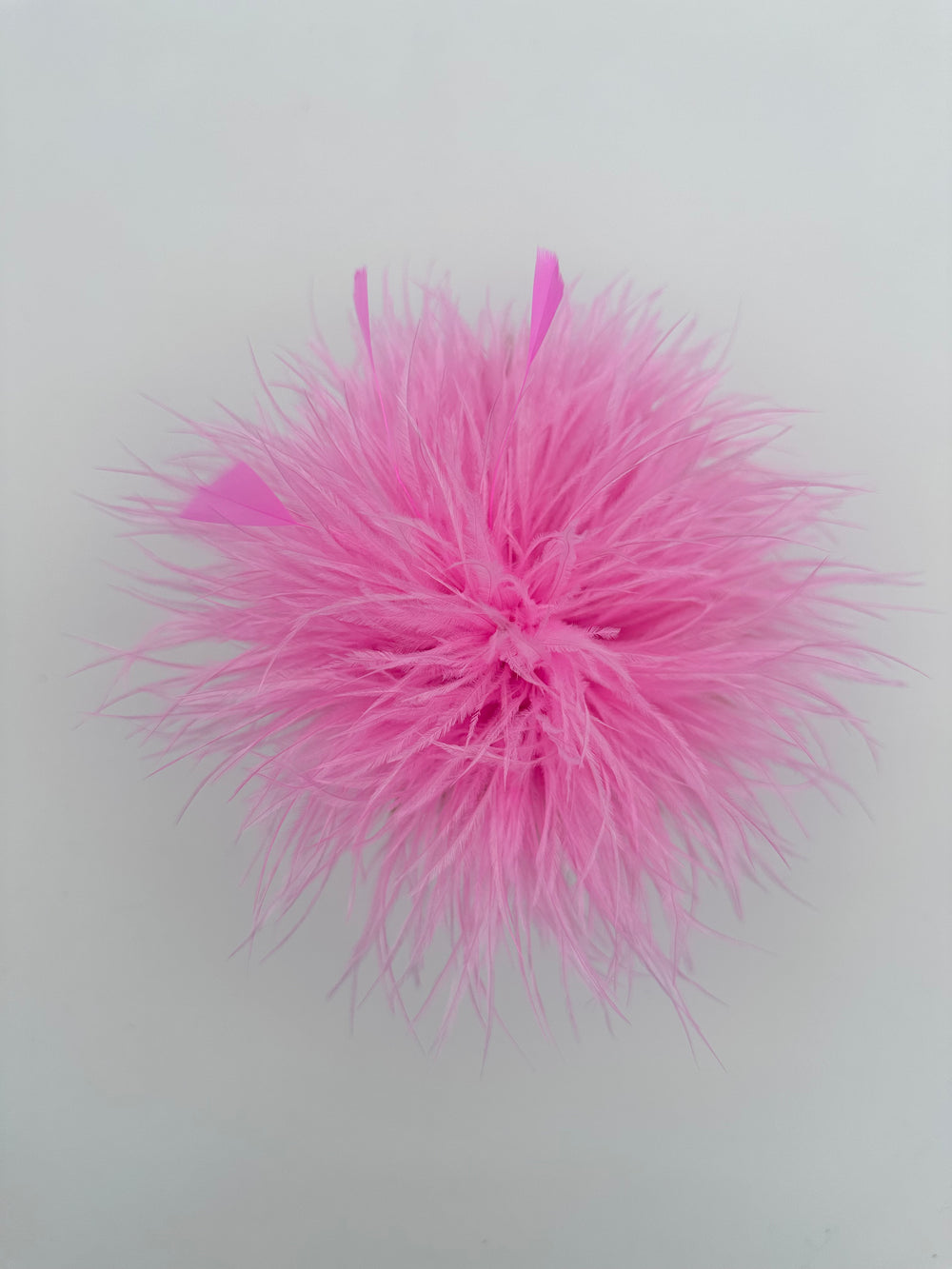 Pink Ostrich Feather Brooch with Triangle Feather Accents