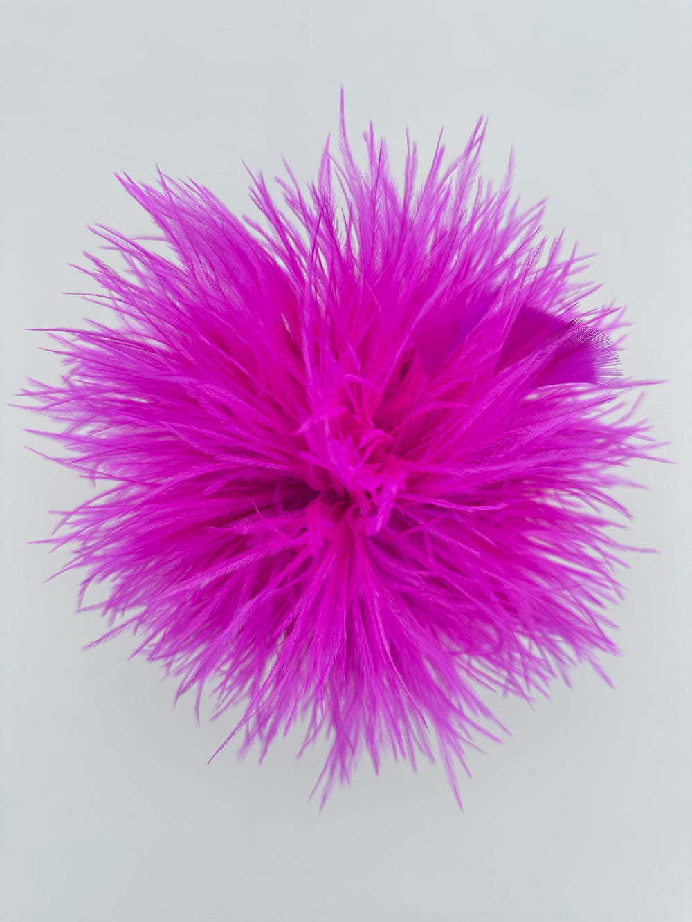 Rose Red Ostrich Feather Brooch with Triangle Feather Accents