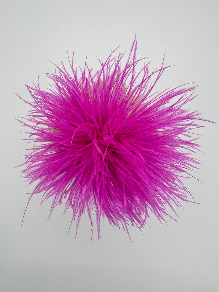 Rose Red Ostrich Feather Brooch