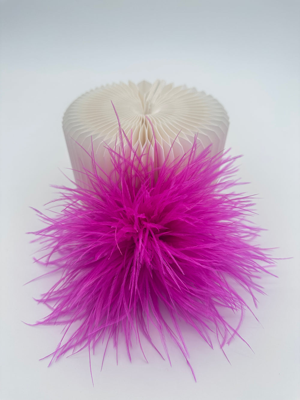 Rose Red Ostrich Feather Brooch