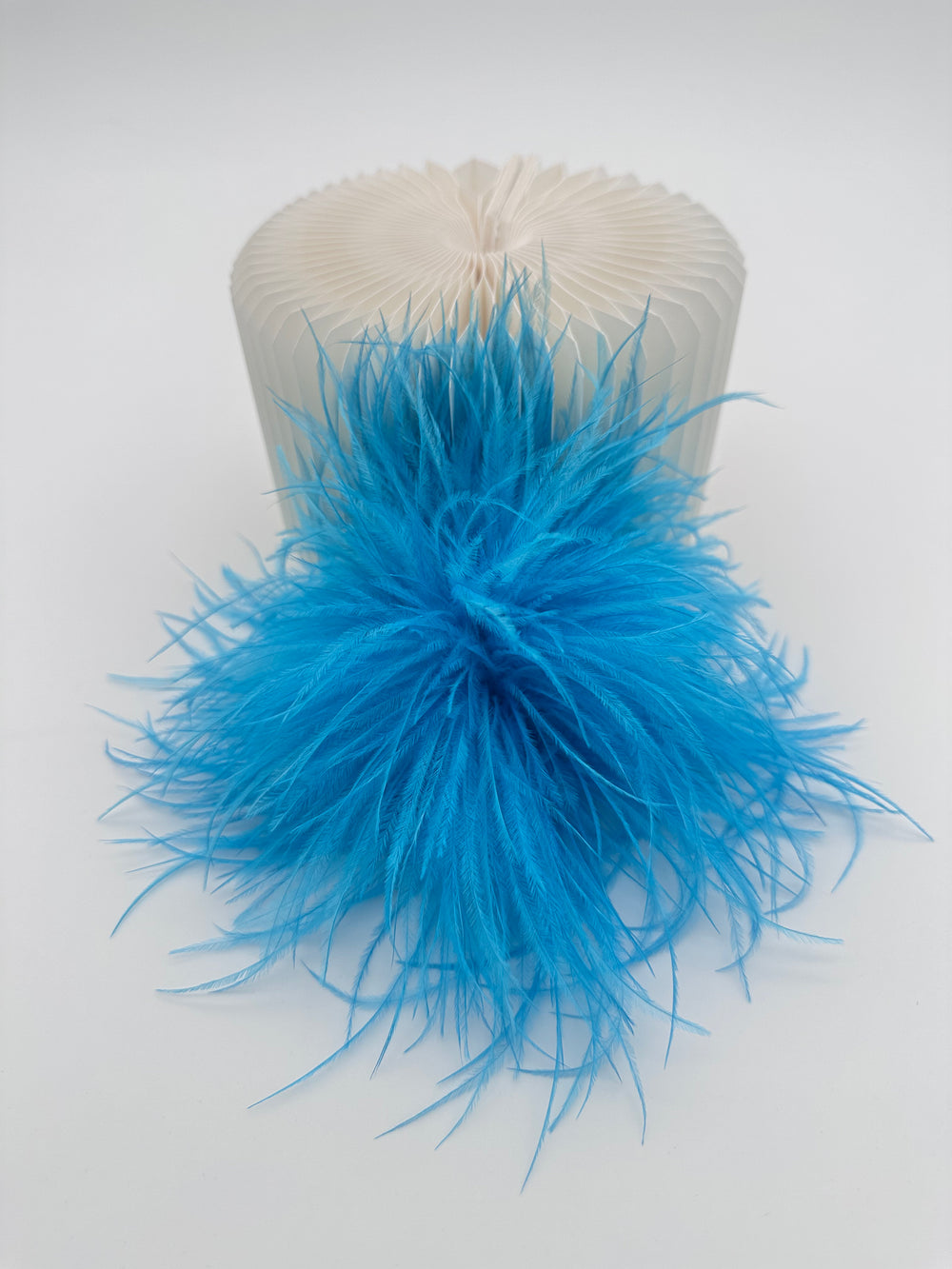 Peacock Blue Ostrich Feather Brooch