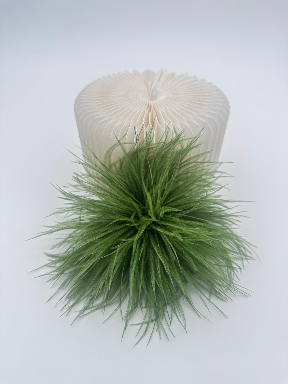 Grass Green Ostrich Feather Brooch