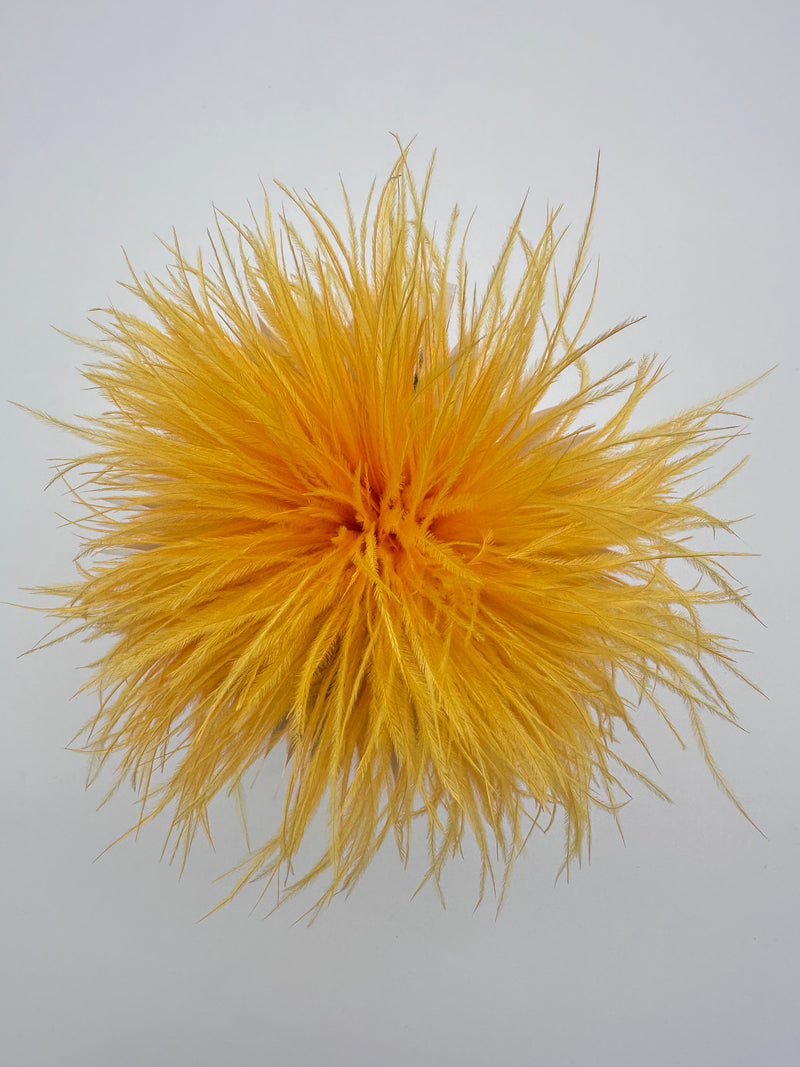 Gold Ostrich Feather Brooch