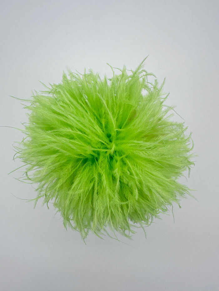Apple Green Ostrich Feather Brooch