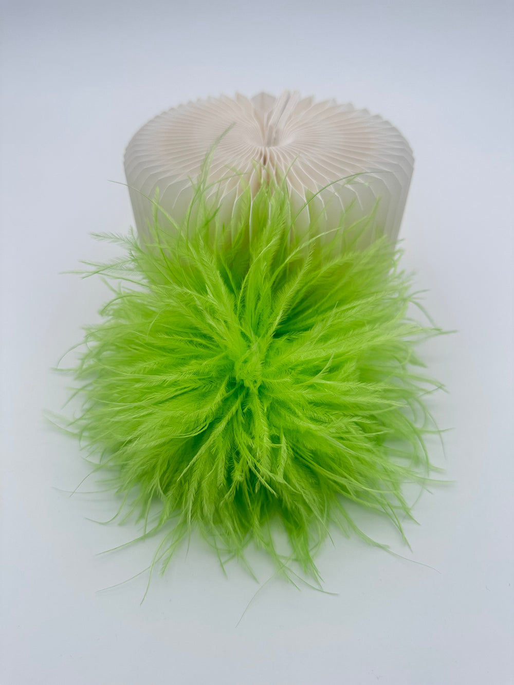 Apple Green Ostrich Feather Brooch