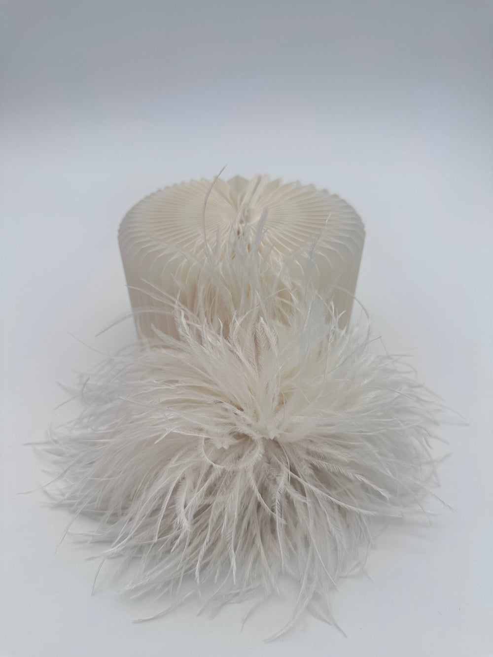 White Ostrich Feather Brooch