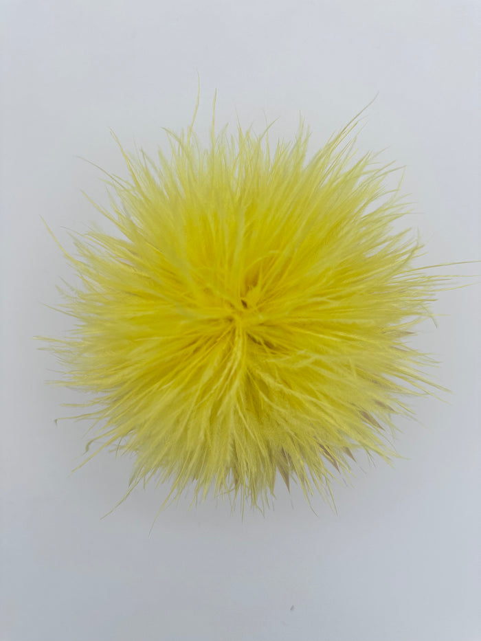 Yellow Ostrich Feather Brooch