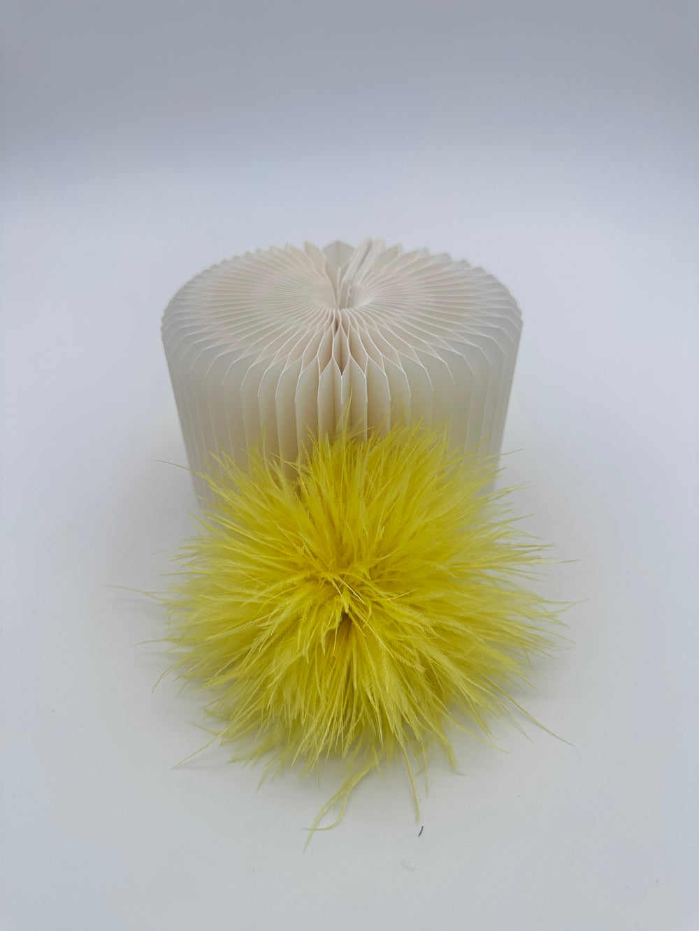 Yellow Ostrich Feather Brooch