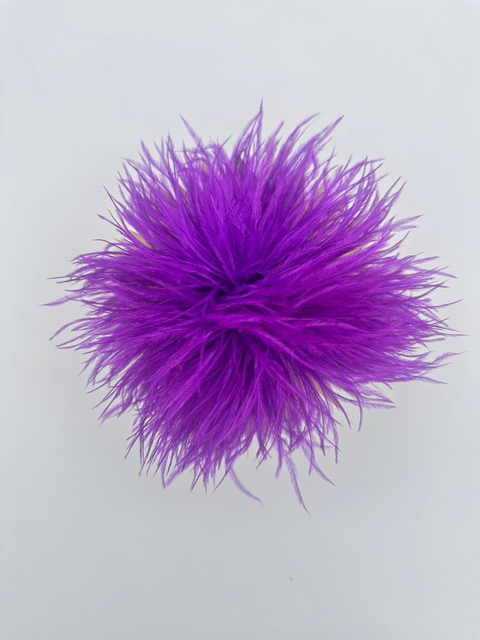 Purple Ostrich Feather Brooch
