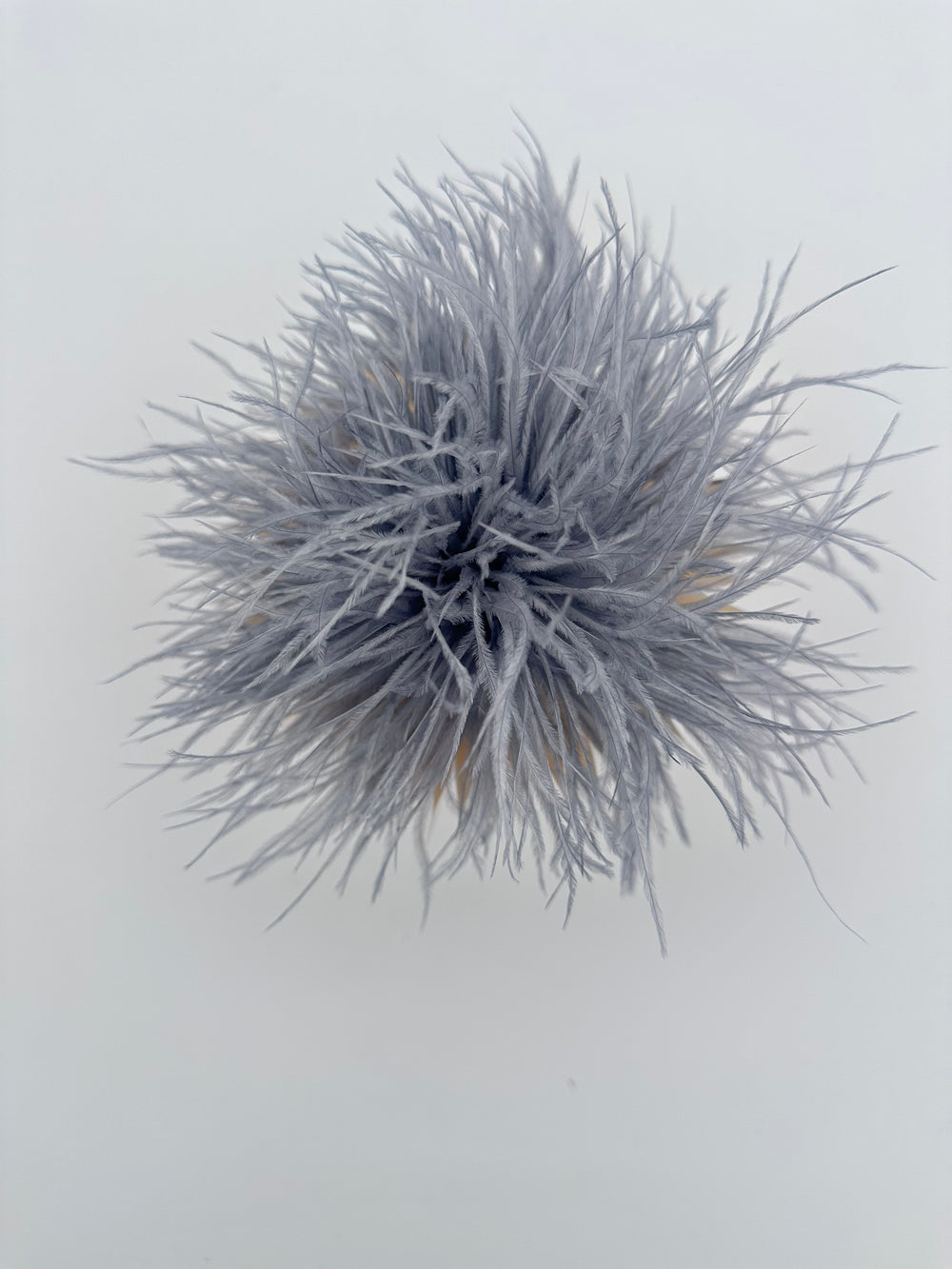 Grey Ostrich Feather Brooch