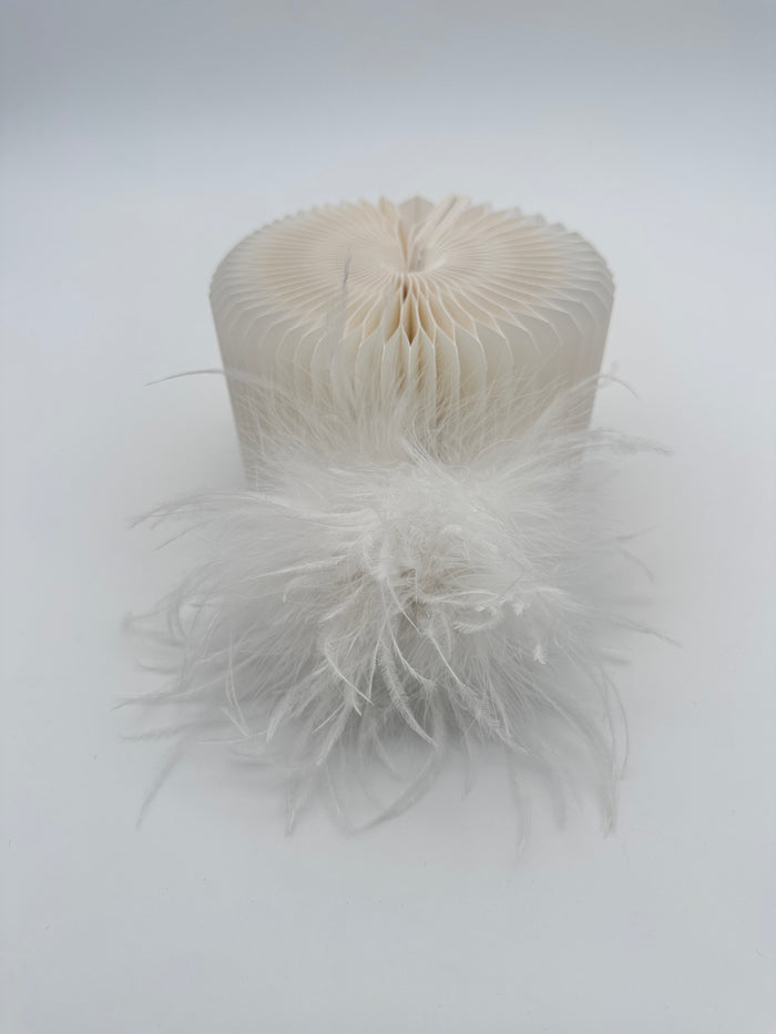 White Marabou Feather Brooch