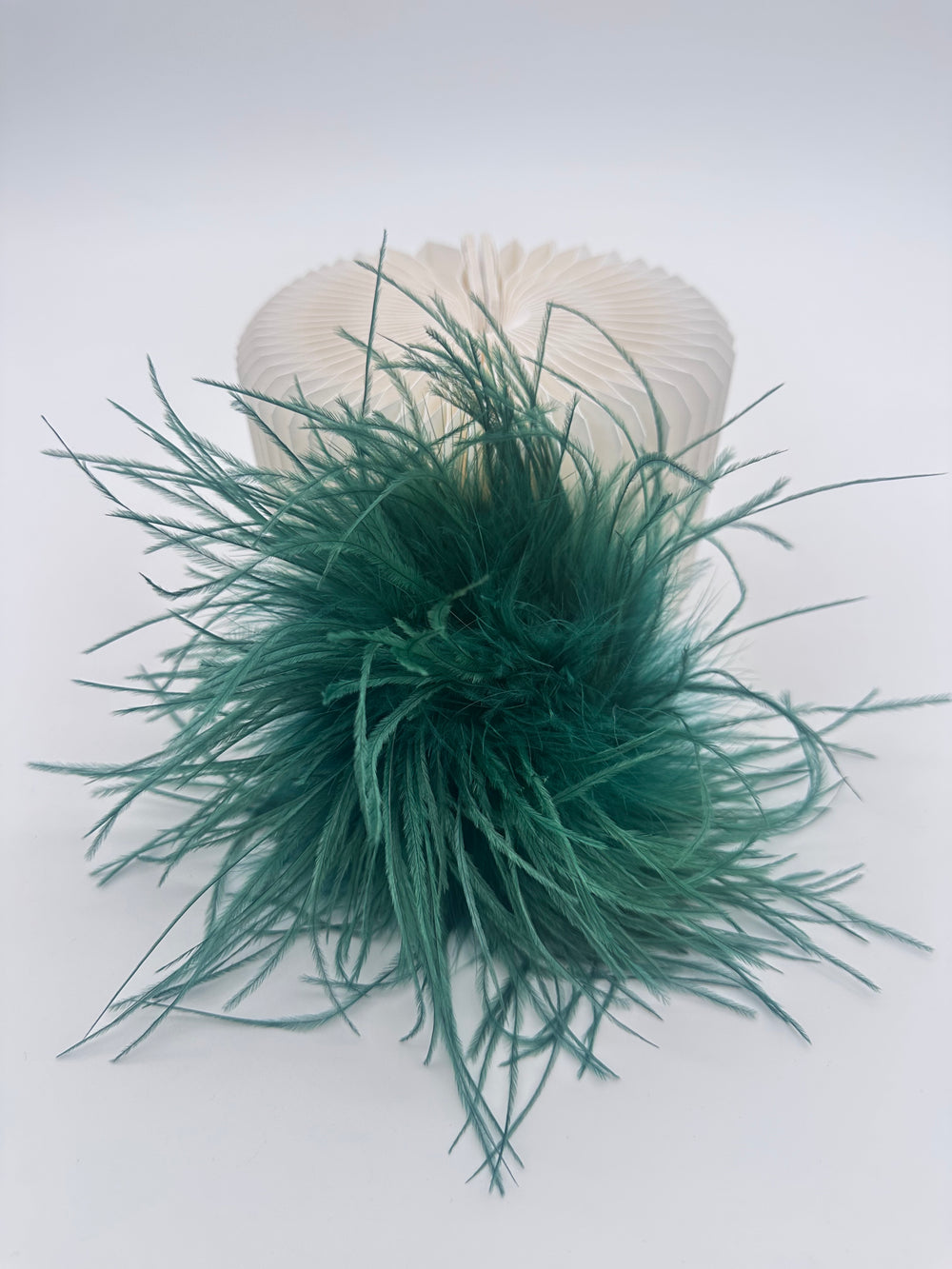 Dark Green Marabou Feather Brooch