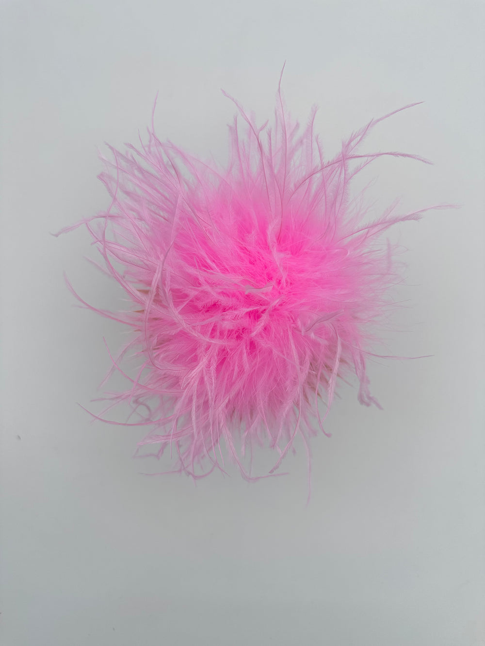 Pink Marabou Feather Brooch