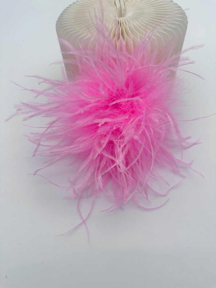 Pink Marabou Feather Brooch