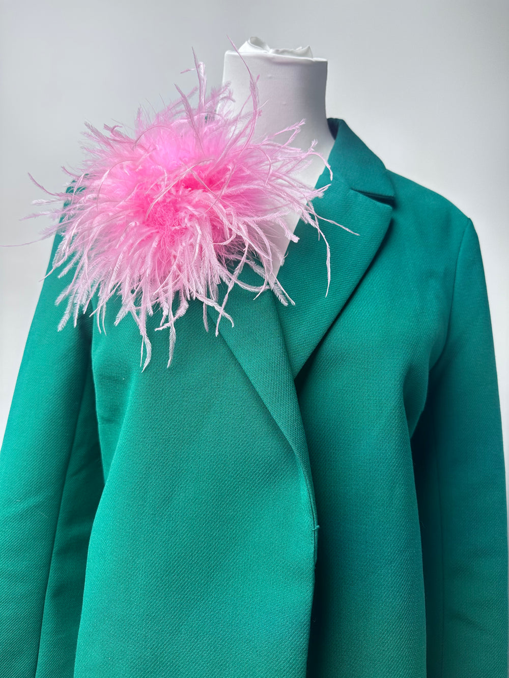 Pink Marabou Feather Brooch